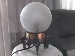 Iparművészeti bronz talpas asztali lámpa