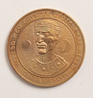 Csaba királyfi - Székelyudvarhely bronzérem eredeti dobozában 4,2 cm átmérő