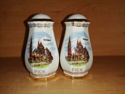 Pick Szeged gilded porcelain salt and pepper shakers in a pair - 8 cm high (0-4)