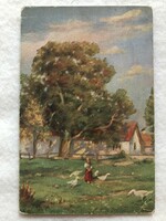 Antik, régi képeslap - Postatiszta                       -7.