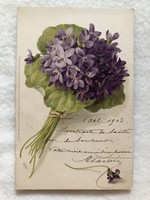 Antique long address litho postcard - 1903 -7.