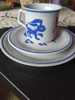 Zsolnay animal figure plate set and mug