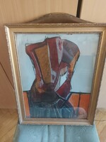 Painting, nude, oil, cardboard, 35x45 cm + frame