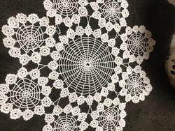 Circular crocheted lace needlework, tablecloth.