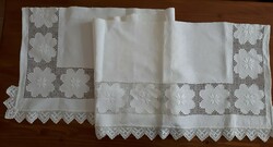 Floral Kalotaszeg house linen drapery made with cutting technique