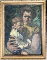 Anya gyermekével (Magyar festő 20.sz. első fele)