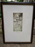 Kass János Semmelweis orvosportré rézkarc