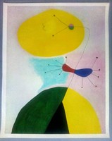 Joao Miró Portrait 1938 Mengis Sticher poszter 1977 Svájc, ultraritka!
