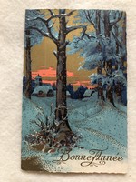 Antique, old gilded Christmas card -7.