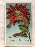 Antique, old gilded litho Christmas card - post clean -7.