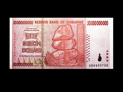 UNC - 50 000 000 000 DOLLARS - ZIMBABWE - 2008 (Fifty Billion Dollars) Olvass!