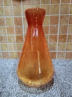 Karcagi Fátyolüveg Narancs Színű Váza