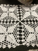 Handiwork. Square spreader, Christmas star pattern crocheted lace