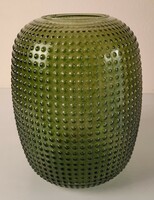 Vintage formába öntött cseh üveg váza, valószínűleg Vaclav Hanus tervezése
