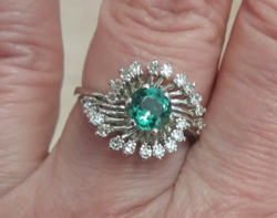 Tourmaline with diamonds 18 kr. My gold ring. With certificate