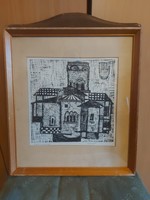 Zlatka dabova (1927-1997, Bulgaria), linocut, framed, unopened