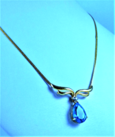 Dazzling 14k gold necklace with diamonds and topaz gems!!!