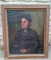 Leàraztam Antik Biedermeier stílusú Női portré olaj vászon festmény századforduló.Wien,Bécs Ausztria