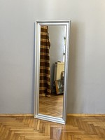 Standing mirror with silver metal frame 140 x 50 cm