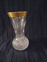 Gilded crystal vase