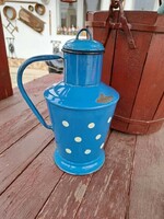 Blue enamel enameled 2 liter polka dot Jászkyséry Ceglédi kanna kanna antique