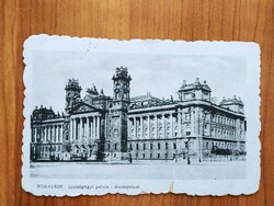 Old postcard, Budapest, Palace of Justice, stamp 1936