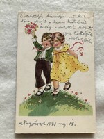 Antique, old graphic postcard -7.
