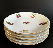 Alföldi set of 5 small fruit plates with fruit patterns