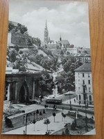 Régi képeslap,Budapest, Részlet a Mátyás-templommal és a Halászbástyával, postatiszta
