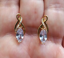 18 Kt. Gold-plated zirconia earrings