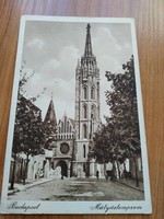 Régi képeslap,Budapest, Mátyás templom, postatiszta