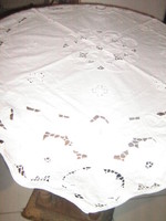 Beautiful ribbon embroidered rosette snow-white tablecloth for igors