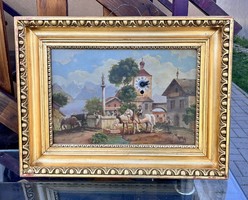 Antik Biedermeier képóra 1850-60 körüli alkalmi áron