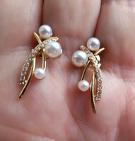 18 Kt. Gold-plated pearl earrings