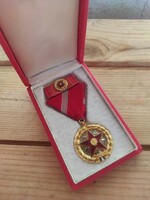 Order of merit award for excellent service with ribbon and miniature, in original decorative case