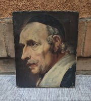 A rabbi painting with the stamp of the antique Viennese school of painting