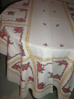 Beautiful antique vintage style rosy tablecloth