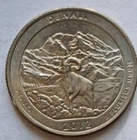 2012.  Denali (Alaszka) emlék USA negyed dollár " Szövetségi Államok" sorozat (571)