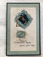 Antique, old embossed postcard with long address -7.
