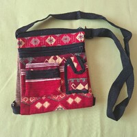 Chenille textile shoulder bag