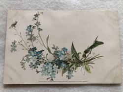 Antique, old litho postcard with long address - post clean -7.