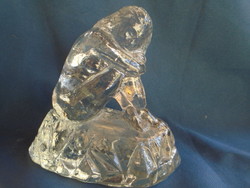 Longing lead crystal artwork with female nude sculpture 1000 grams kept in a perfect display case