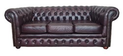A757 original English chesterfield leather club sofa