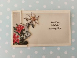 Old mini-postcard greeting card snowy meadow
