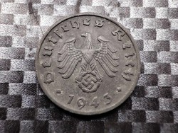 Németország - Harmadik Birodalom 1 reichspfennig, 1943 Verdejel "B" - Bécs
