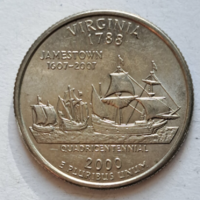 2000 Virginia Commemorative USA Quarter Dollar 