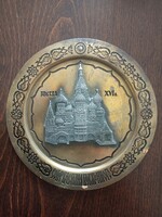 Copper plate / souvenir object, commemorating the Moscow Olympics 1980/.