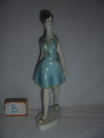 Figure of a woman walking in a blue dress from Raven House, nipp - her fingers are damaged