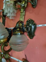 Old renovated crystal masonry wall sconce