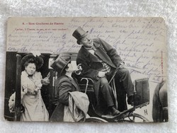 Antique, old postcard with long address -7.